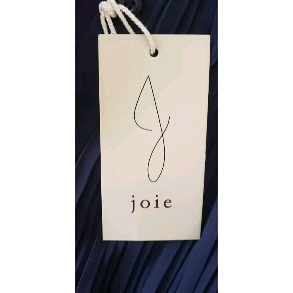 NWT JOIE PLISSE SLEEVELESS NAVY BLUE MINI SHIRT DRESS SZ SMALL - Picture 6 of 8